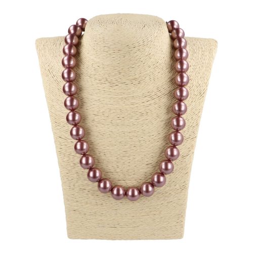 Shell Pearl mályva golyós 14 mm 45 cm-es nyaklánc