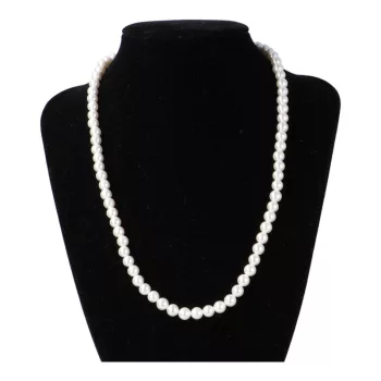 Shell Pearl nyaklánc fehér golyós 6 mm 45 cm-es
