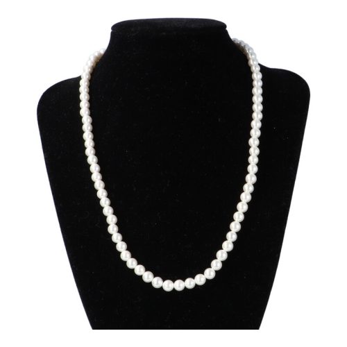 Shell Pearl nyaklánc fehér golyós 6 mm 45 cm-es