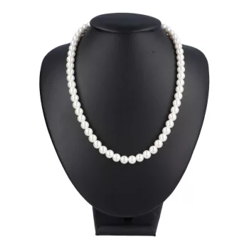 Shell Pearl nyaklánc fehér golyós 8 mm 45 cm-es