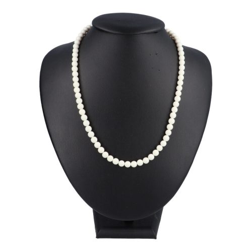 Shell Pearl nyaklánc fehér matt golyós 6 mm 45 cm-es