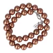 Shell Pearl nyaklánc sötétbarna golyós 12 mm 40 cm-es 