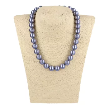   Shell Pearl, szürkéskék, golyós, 12 mm, 40 cm-es nyaklánc