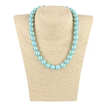  Shell Pearl, világoskék, golyós, 12 mm, 40 cm-es nyaklánc