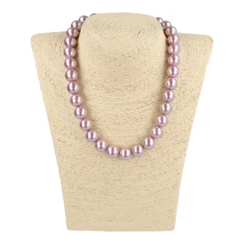   Shell Pearl, világoslila, golyós, 12 mm, 40 cm-es nyaklánc