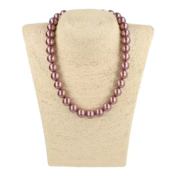 Shell Pearl mályva golyós 12 mm, 40 cm-es nyaklánc