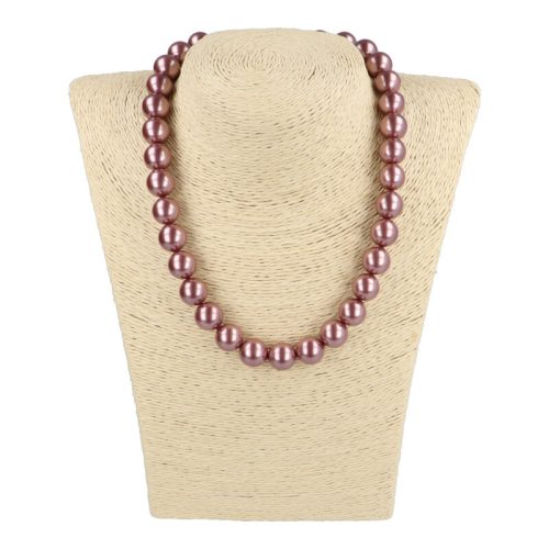 Shell Pearl mályva golyós 12 mm, 40 cm-es nyaklánc