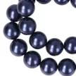 Shell Pearl, sötétkék, golyós, 14 mm, 40 cm-es nyaklánc