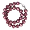 Shell Pearl, sötétlila, golyós, 14 mm, 40 cm-es nyaklánc