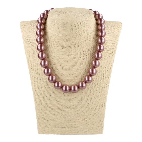 Shell Pearl mályva golyós 14 mm 40 cm-es nyaklánc