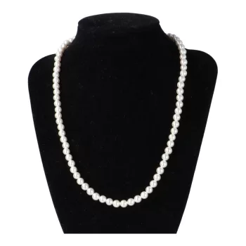 Shell Pearl nyaklánc fehér golyós 6 mm 40 cm-es