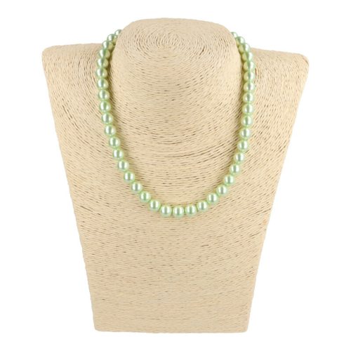 Shell Pearl, világoszöld, golyós, 8 mm, 40 cm-es nyaklánc