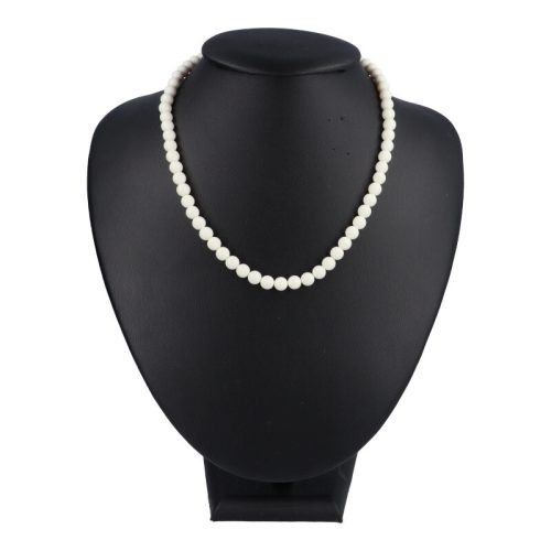 Shell Pearl nyaklánc fehér matt golyós 6 mm 40 cm-es