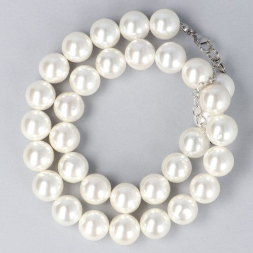 Shell pearl nyaklánc fehér golyós 12 mm 50 cm-es
