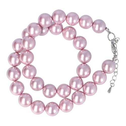 Shell Pearl, világoslila, golyós, 12 mm, 50 cm-es nyaklánc