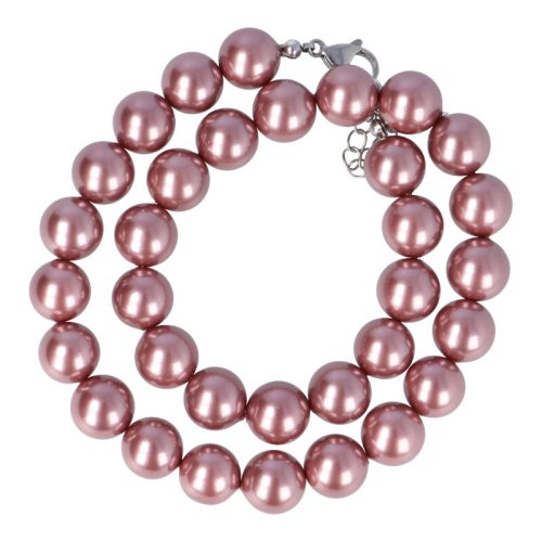 Shell Pearl mályva golyós 12 mm 50 cm-es nyaklánc