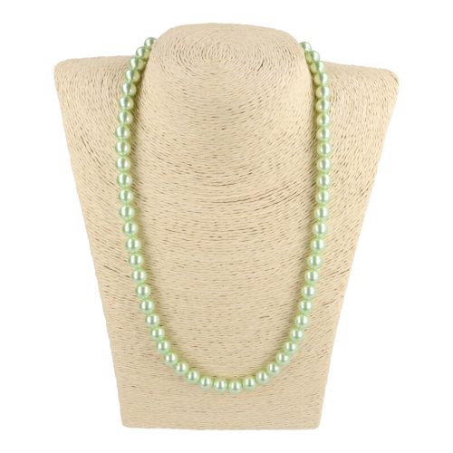 Shell Pearl, világoszöld, golyós, 8 mm, 50 cm-es nyaklánc