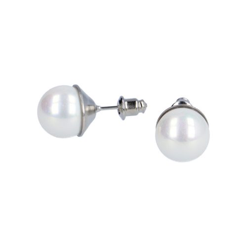 Shell Pearl fülbevaló, bedugós, fehér, 10 mm