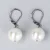 Shell pearl fülbevaló, 12 mm-es, golyós, fehér