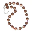 Shell Pearl csakra nyaklánc gyöngyházzal sötétbarna 14 mm