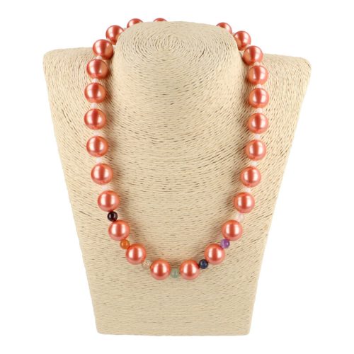 Shell Pearl csakra nyaklánc gyöngyházzal hússzínű 14 mm