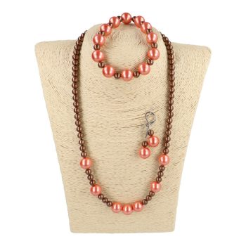 Shell pearl, barack-sötétbarna, 6-12 mm-es golyos szett