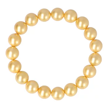 Shell Pearl, sötétsárga, golyós, 10 mm, karkötő