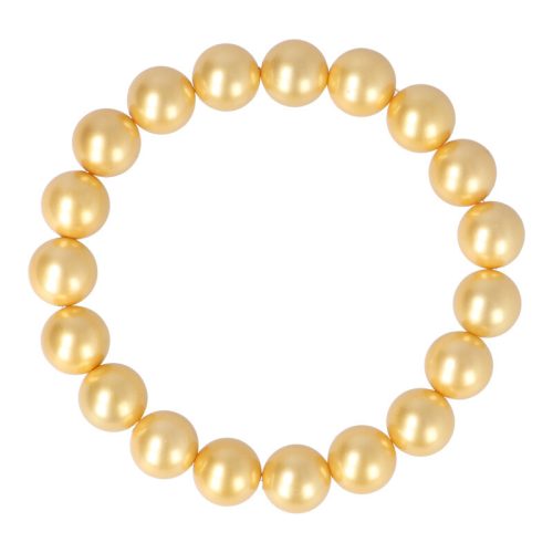 Shell Pearl, sötétsárga, golyós, 10 mm, karkötő