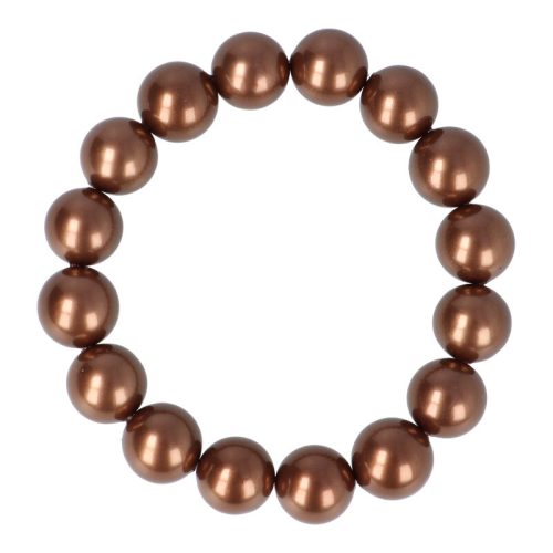 Shell Pearl, sötétbarna, golyós, 12 mm, karkötő