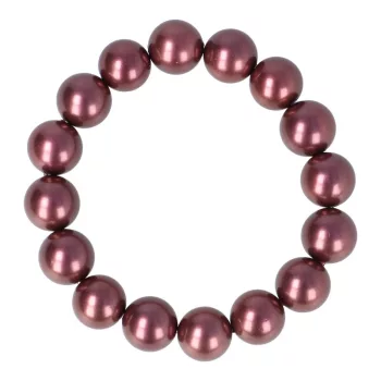 Shell Pearl, sötétlila, golyós, 12 mm, karkötő