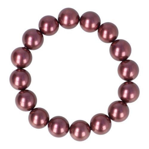 Shell Pearl, sötétlila, golyós, 12 mm, karkötő