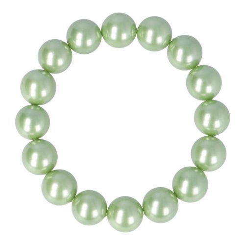 Shell Pearl, zöld, golyós, 12 mm, karkötő