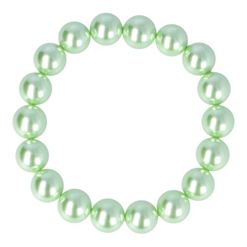 Shell Pearl, világoszöld, golyós, 12 mm, karkötő