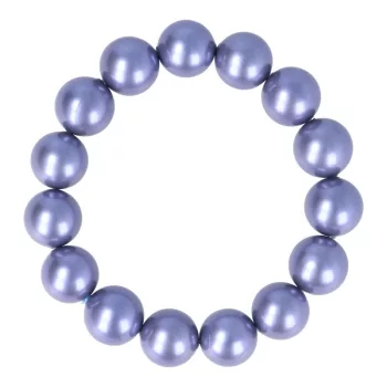 Shell pearl, szürkéskék, golyós, 14 mm, karkötő