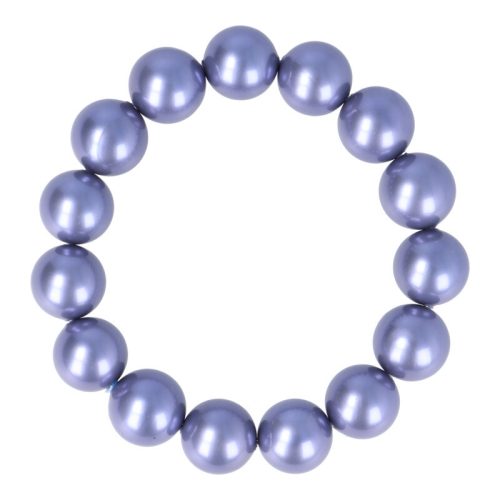 Shell pearl, szürkéskék, golyós, 14 mm, karkötő