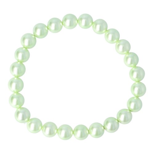 Shell Pearl, világosszöld, golyós, 8 mm, karkötő