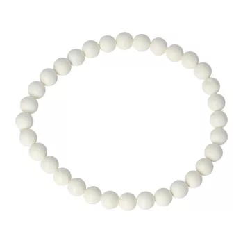 Shell Pearl, fehér, matt, golyós, 6 mm, karkötő