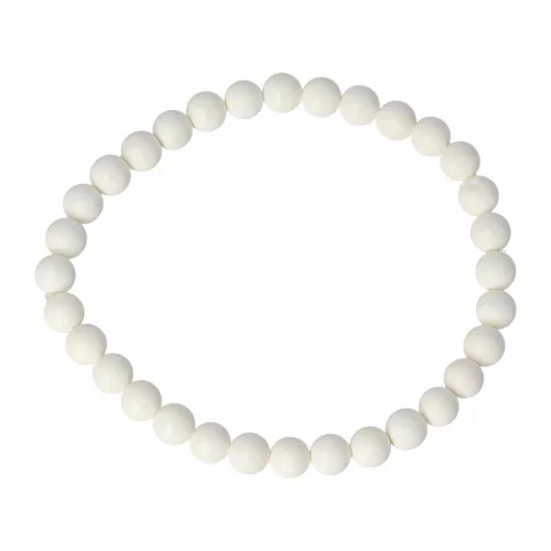 Shell Pearl, fehér, matt, golyós, 6 mm, karkötő