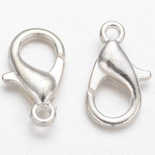 Karabiner, 12 mm, ezüst szín (5 db)