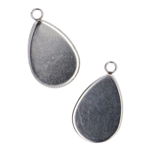 Cabochon medálalap, csepp alakú, 15x21 mm