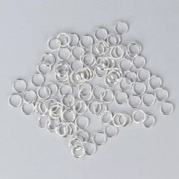 Dupla karika, 6 mm, ezüst szín (kb. 100 db)