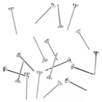 Fülbevaló stift, csészés, 3 mm (50 db)