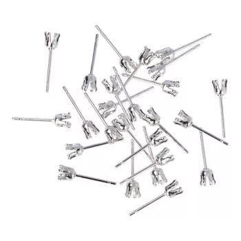 Fülbevaló stift, karmos, 3 mm (50 db)