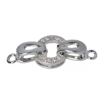  Áthajtható kapocs, ovális, átlátszó platina bevonattal 25,5x9 mm (1 db)