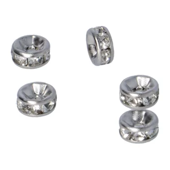 Orvosi fém rondella, 6 mm, fehér (5 db)