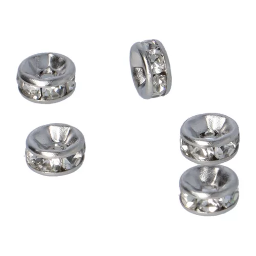Orvosi fém rondella, 6 mm, fehér (5 db)