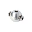 Tibeti stílusú buddhagyöngy, 3 furattal, antik ezüst, 15x11 mm