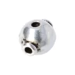 Tibeti stílusú buddhagyöngy, 3 furattal, antik ezüst, 15x11 mm