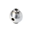 Tibeti stílusú buddhagyöngy, 3 furattal, antik ezüst, 15x11 mm