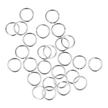 Nemesacél karika, ezüst szín, 5 mm (100 db)